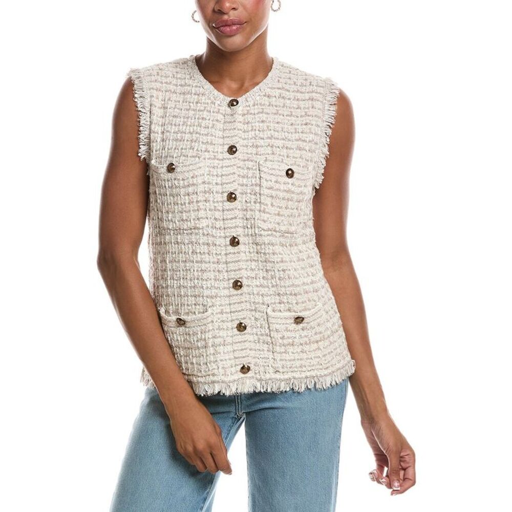 Autumn Cashmere Womens  Long Tweed Vest